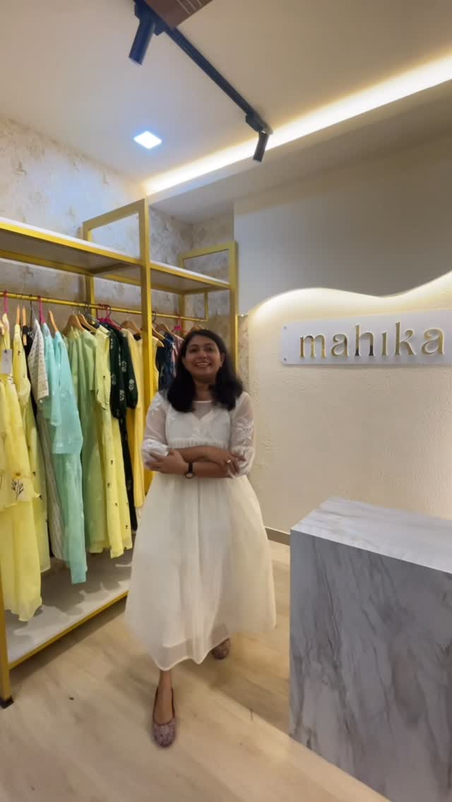 White Chanderi with Threadwork — Mulchanderi A-line dress